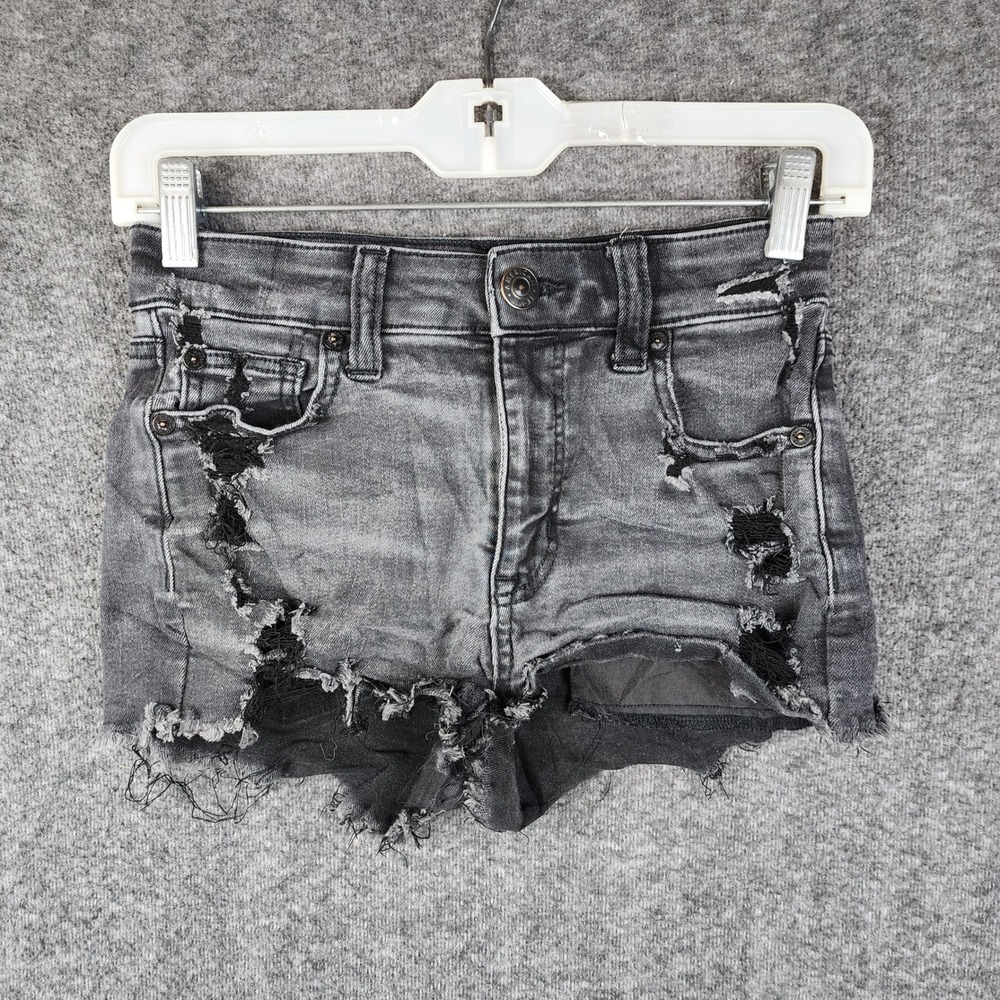 American Eagle‎ Denim Shorts Women 00 Distressed Ne(x)t Level Stretch Cutoff
